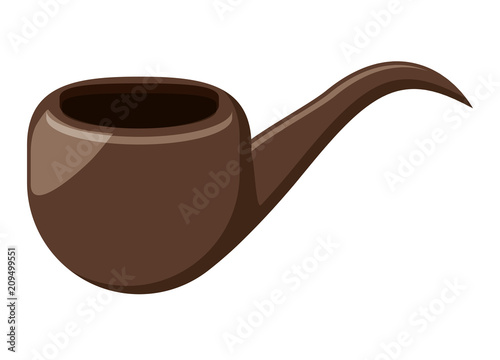 smoking pipe icon over white background, vector illustration