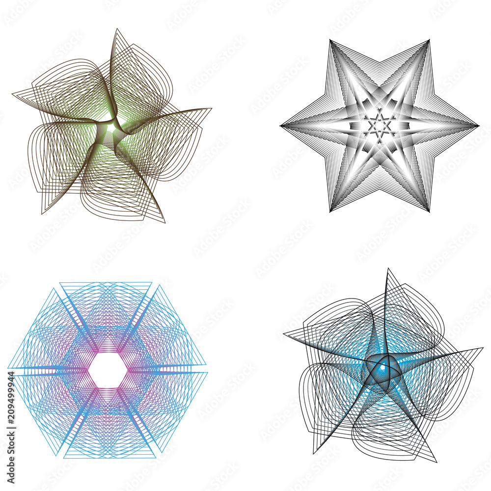 Geometric pattern icon star astrology pentagram symbol