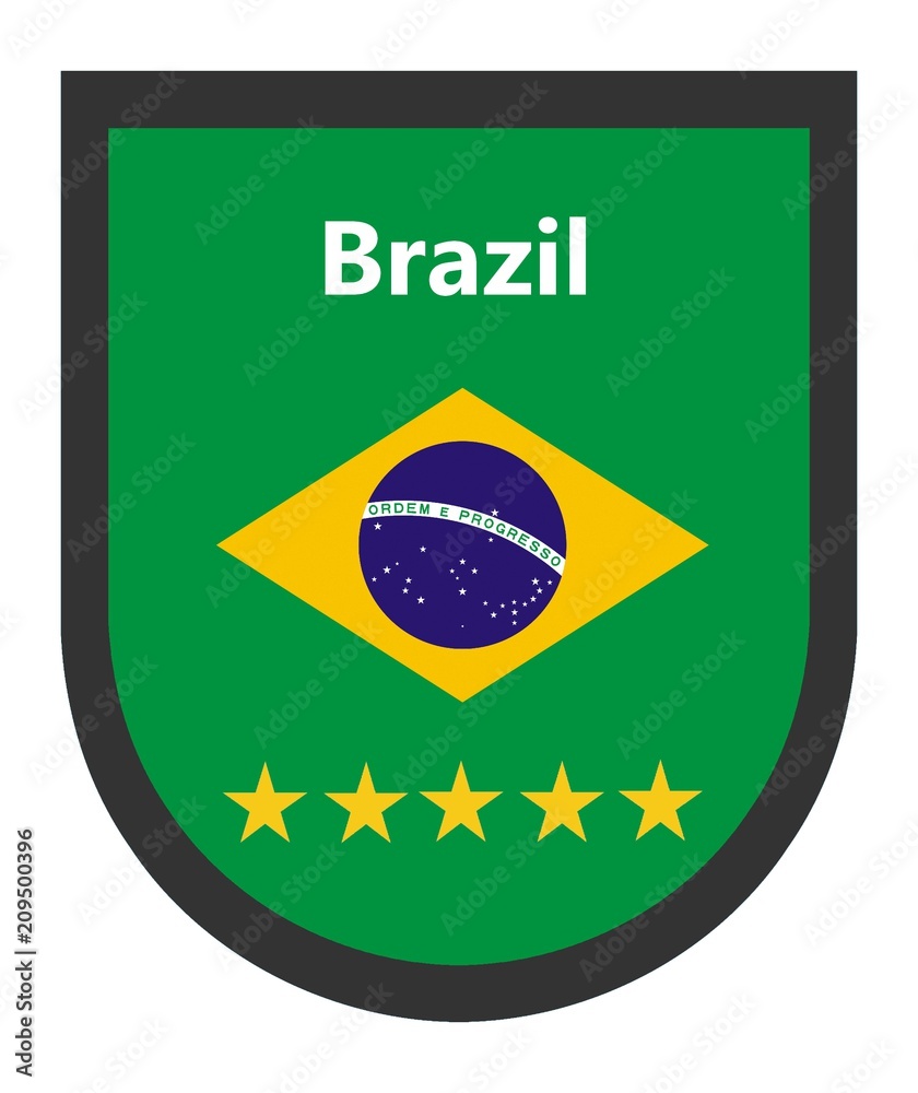 Naklejka premium Equipe du Brésil de football sur un blason