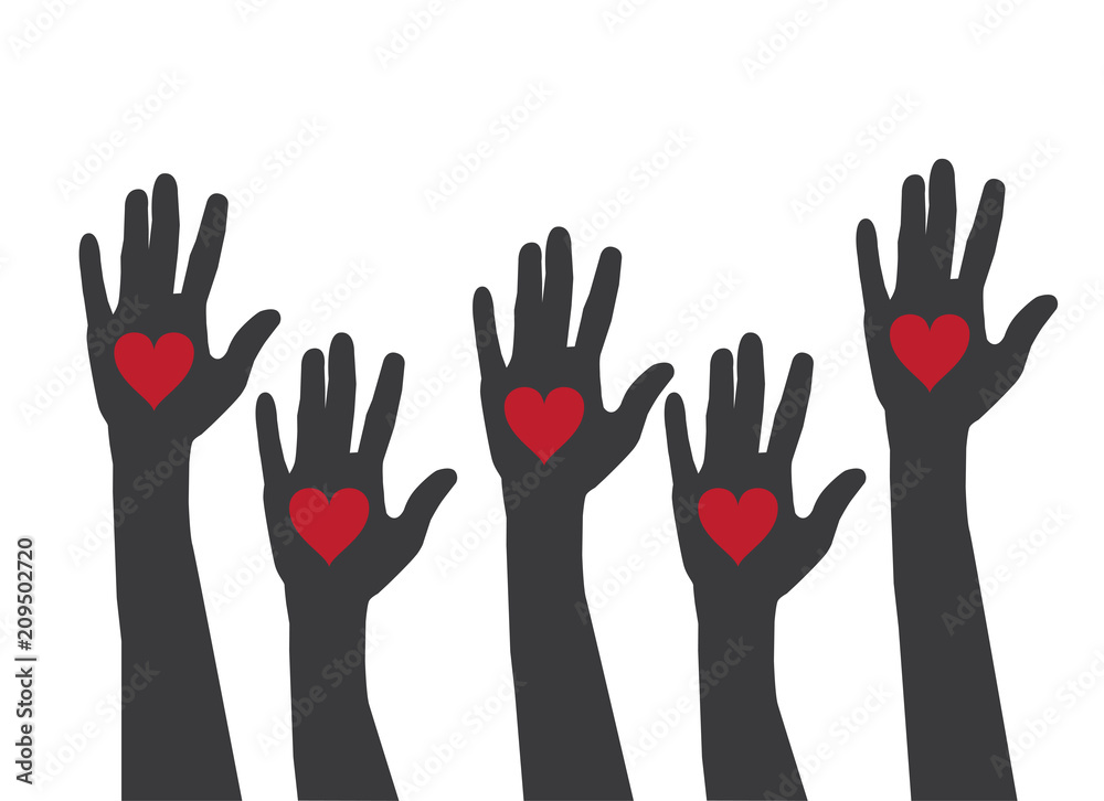 Fototapeta premium vector hands hearts