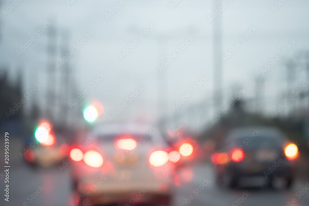 Traffic jams in the city - rush hour softfocus and over blurry Traffic jams in the city - rush hour softfocus and over blurry