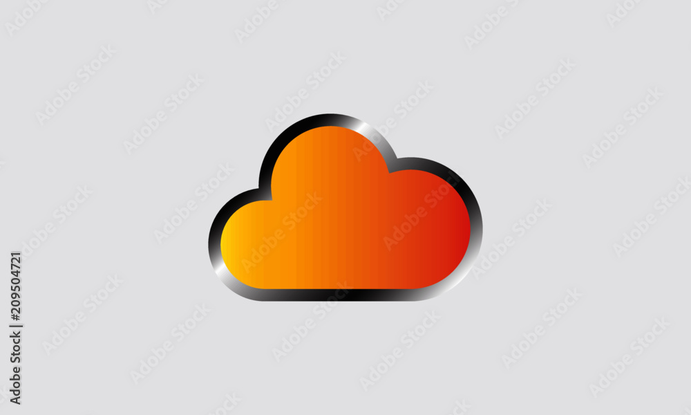 cloud orange gradient icon vector cloud orange gradient icon vector