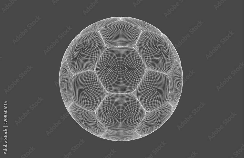 Image of a soccer ball made of line shapes. Sport illustration
