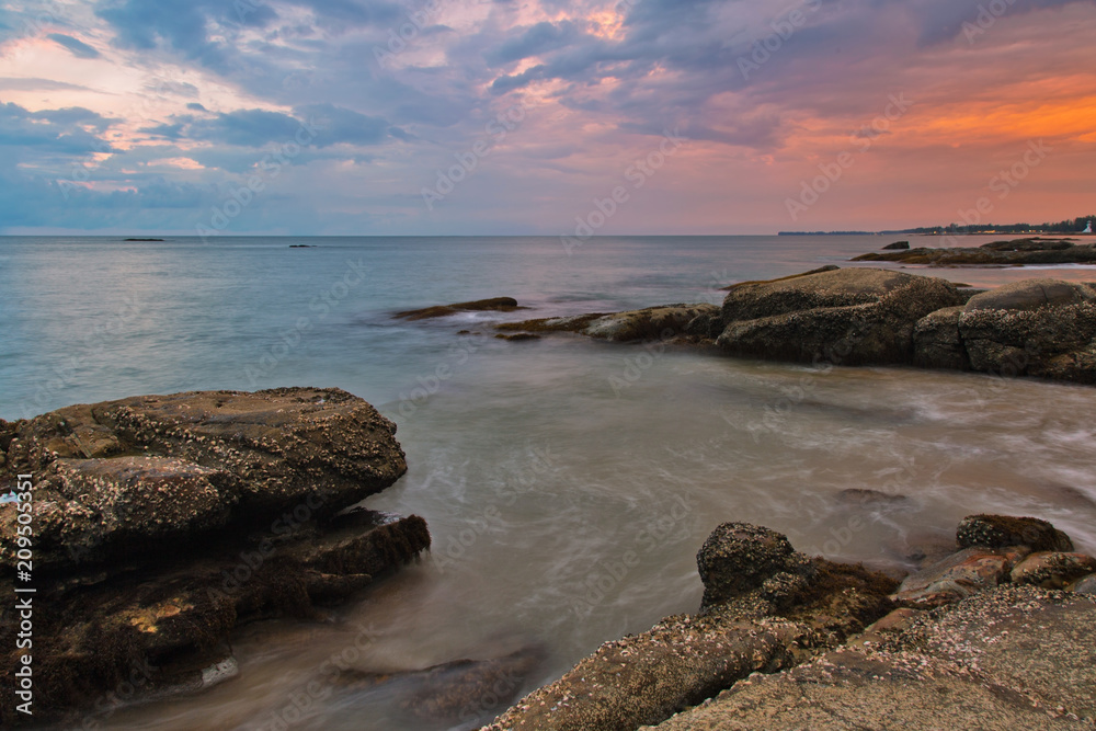 Sunset at the beach of Khao Lak. Thailand