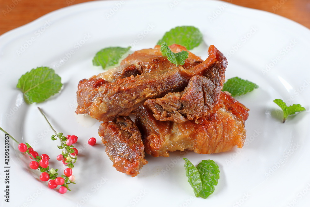 fried pork or deep fried pork (Thai food)