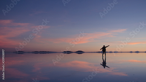 Sunset at the Salar de Uyuni