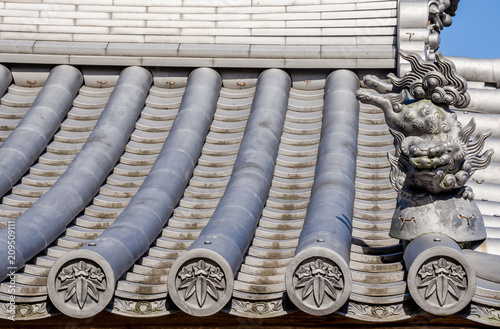 Old rooftop in Japanese style, rooftop in Fukuoka prefecture
