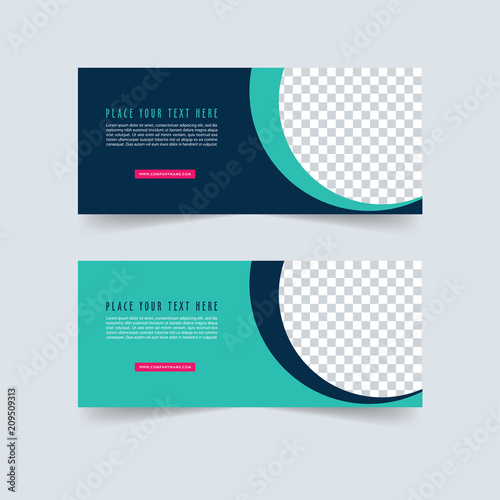 Blue banner set. Creative brochure design. Web banner. Facebook cover. Voucher template. Sale card