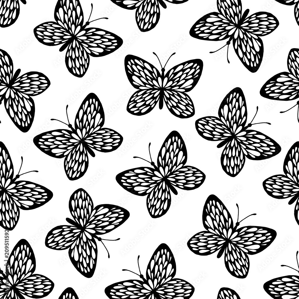 Seamless pattern with butterflies. Seamless pattern with butterflies.