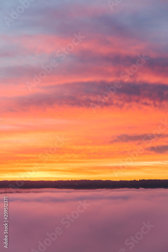 Stunning Sunset Marine Fog English Bay Vancouver Canada