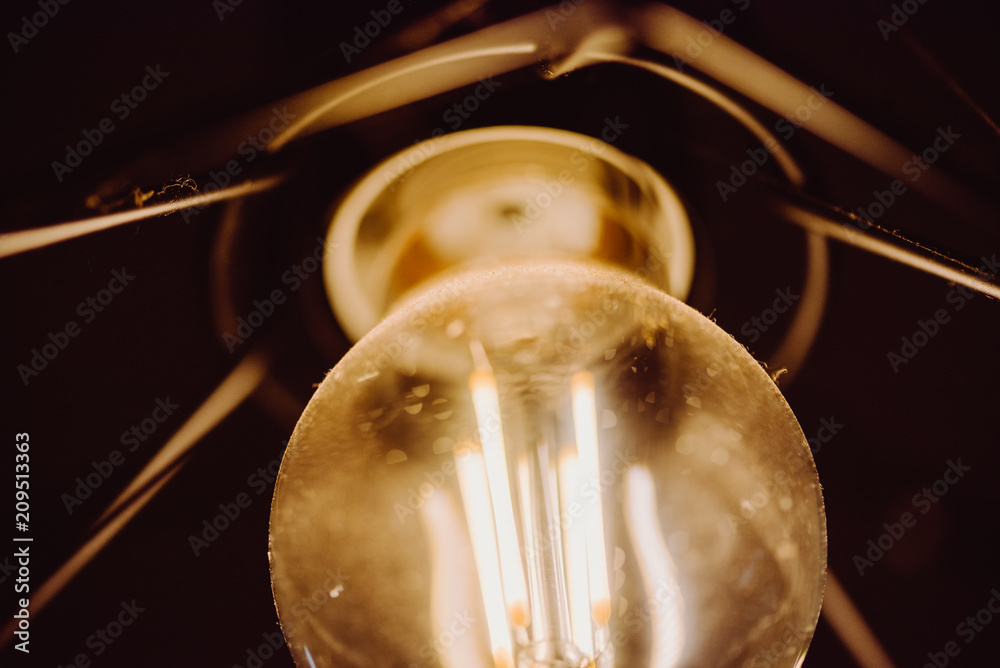 Old light bulb vintage background.
