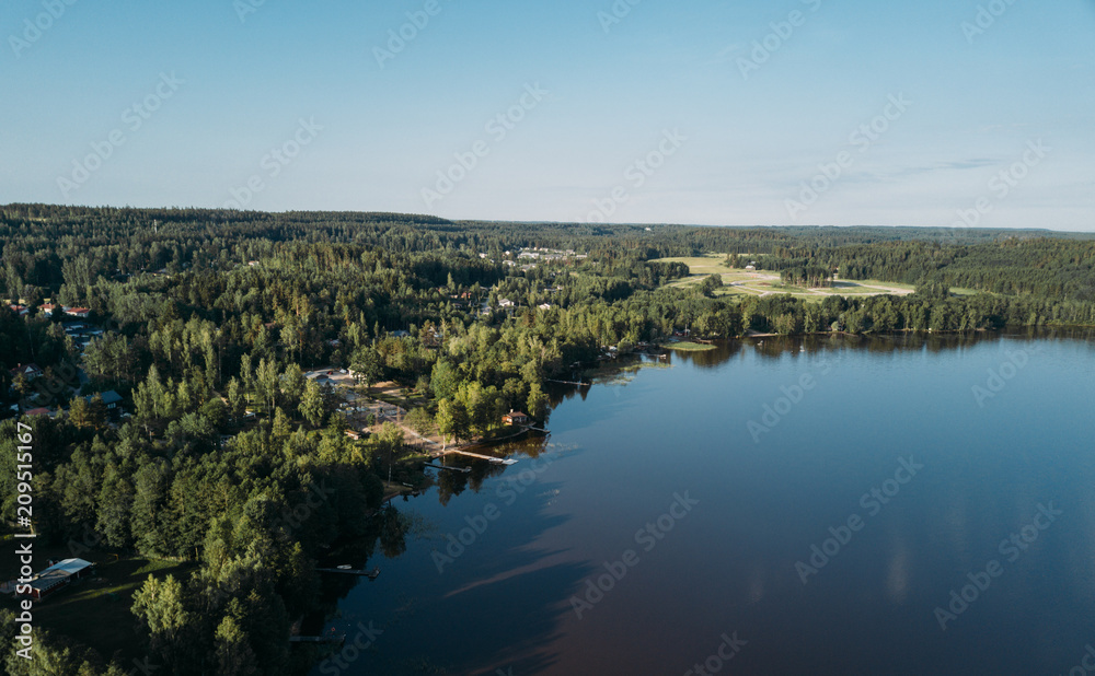 Lake Landscape. Finland Nummela city