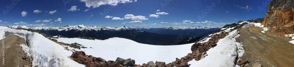 hiking in whistler mountain panorama