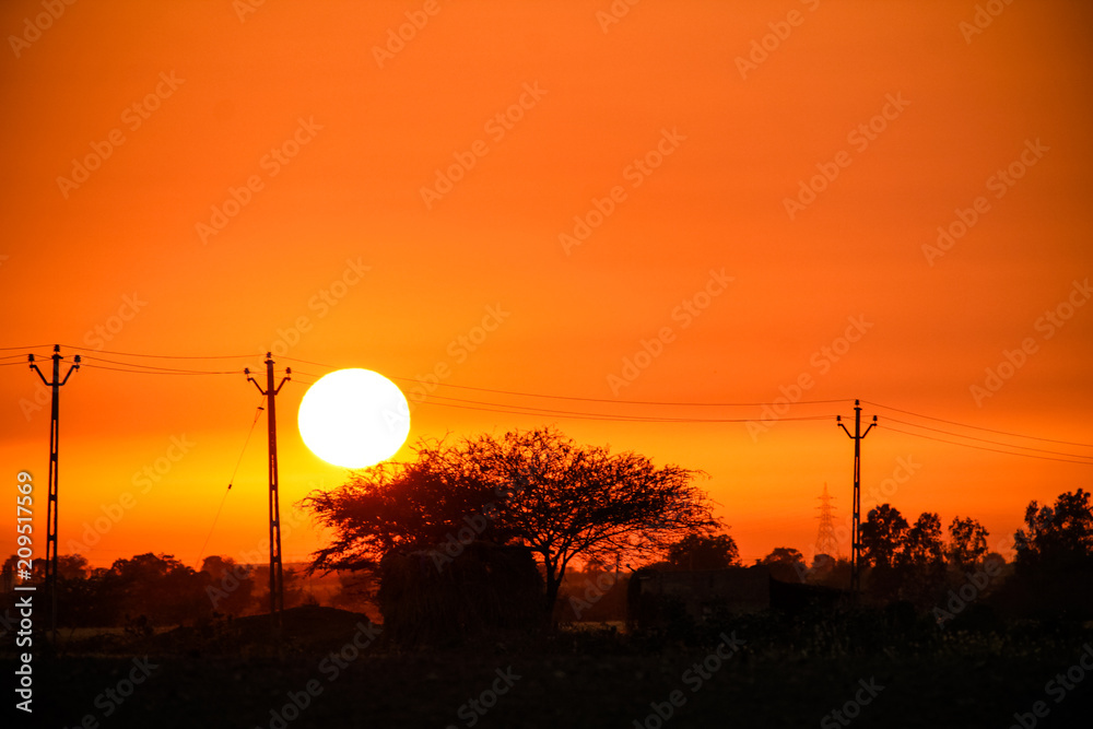 Sunset at the village