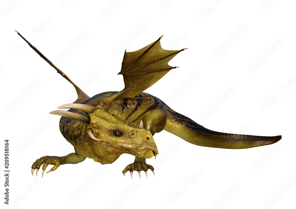 Obraz premium 3D Rendering Fantasy Dragon on White