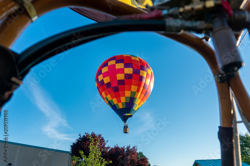Hot air balloon from basked of hot air balloon