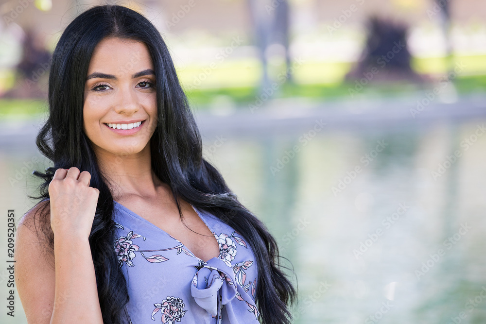 Pretty hispanic woman outside Pretty hispanic woman outside