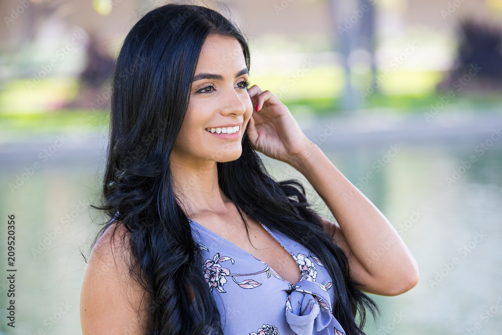 Pretty hispanic woman outside Pretty hispanic woman outside