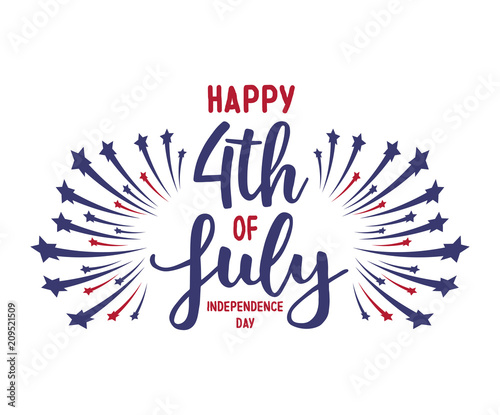 Happy independence day. 4th of july. Vector independence of usa