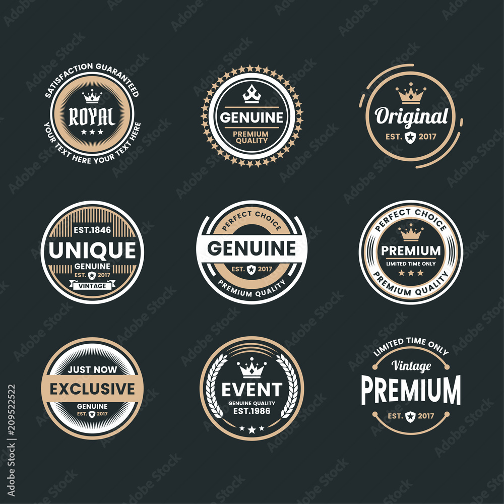 Fototapeta premium Vintage Retro Vector Logo for banner