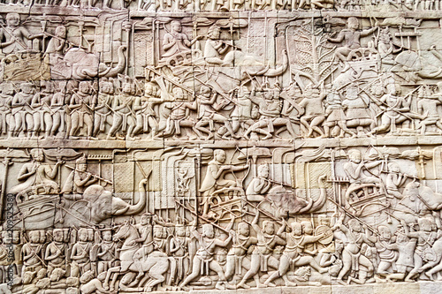 Bas relief depicting a battle