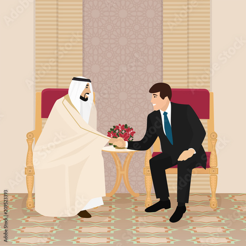Meeting of Arab and European businessmen or politicians
