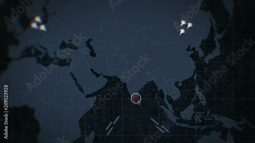 Concept of world war or world crisis. No lower third.