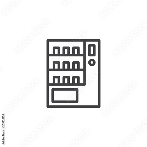 Vending machine outline icon. linear style sign for mobile concept and web design. Waiting room service simple line vector icon. Symbol, logo illustration. Pixel perfect vector graphics