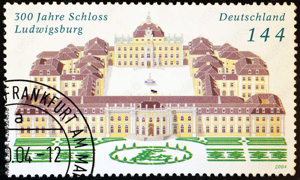 Ludwigsburg Palace on german postage stamp