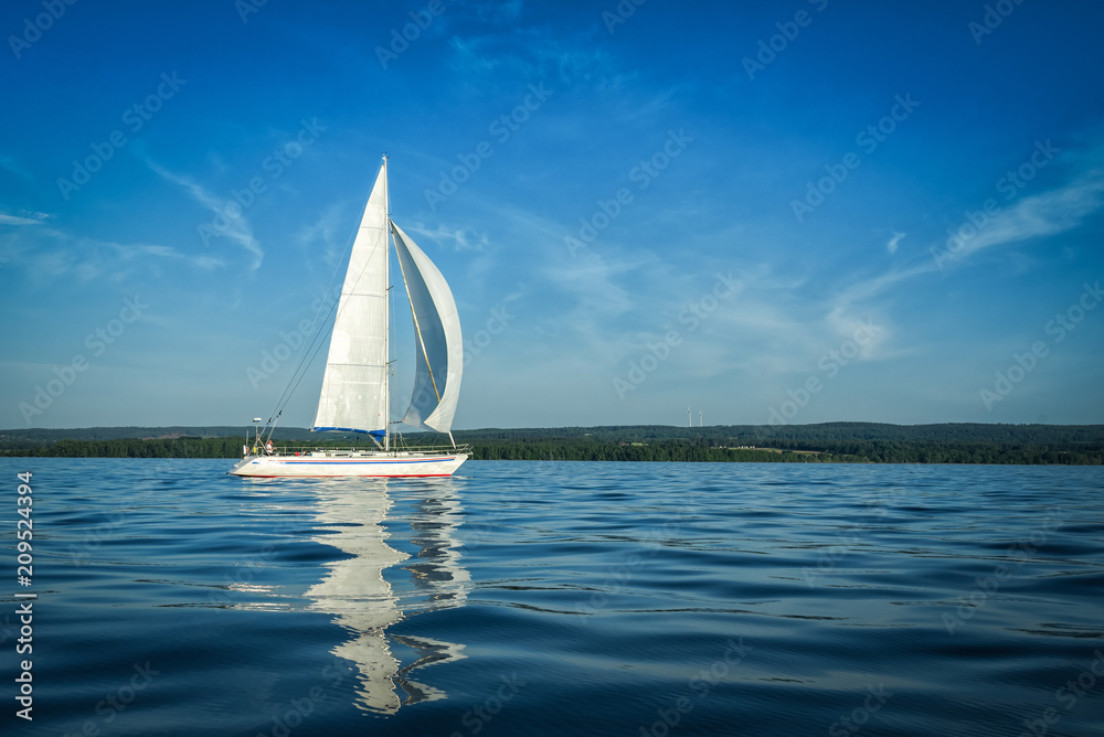 Fototapeta premium Sailboat on big Swedish lake