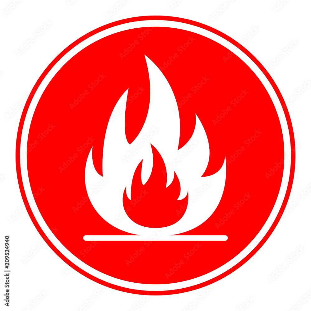 HIGHLY FLAMMABLE sign. Round. Vector. HIGHLY FLAMMABLE sign. Round. Vector.