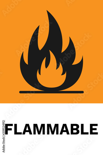 FLAMMABLE sign. Vector.