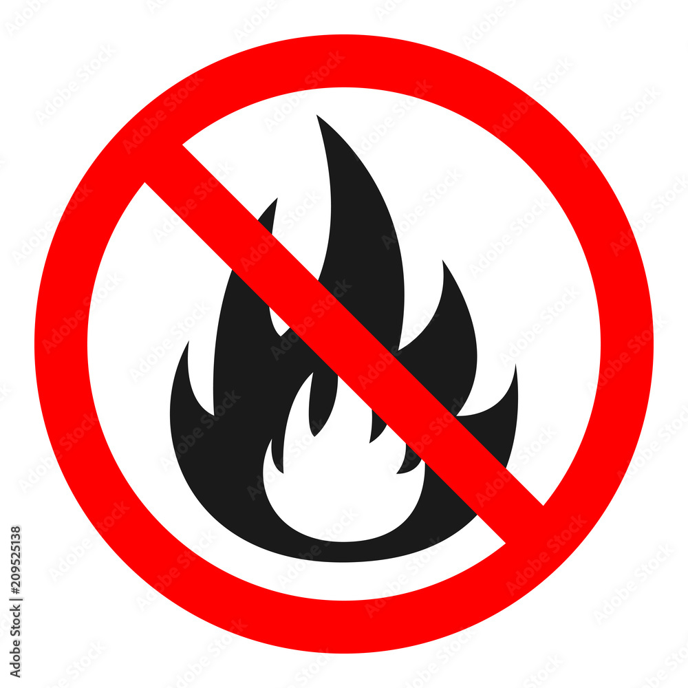 NO FIRE sign. Vector.