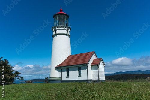 Cape Blanco Lighthouse on a beautiful sunny day near Bandon on the Oregon Coast