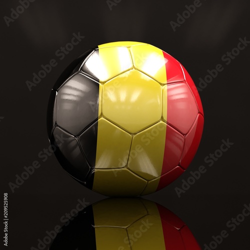 3d Soccer Ball with Belgium Flag Illustration