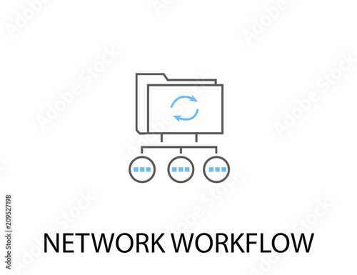 Network work flow icon ( blue version ) © kaif