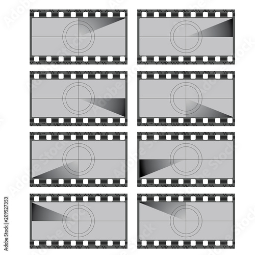 Vintage movie film strip with countdown border vector illustration