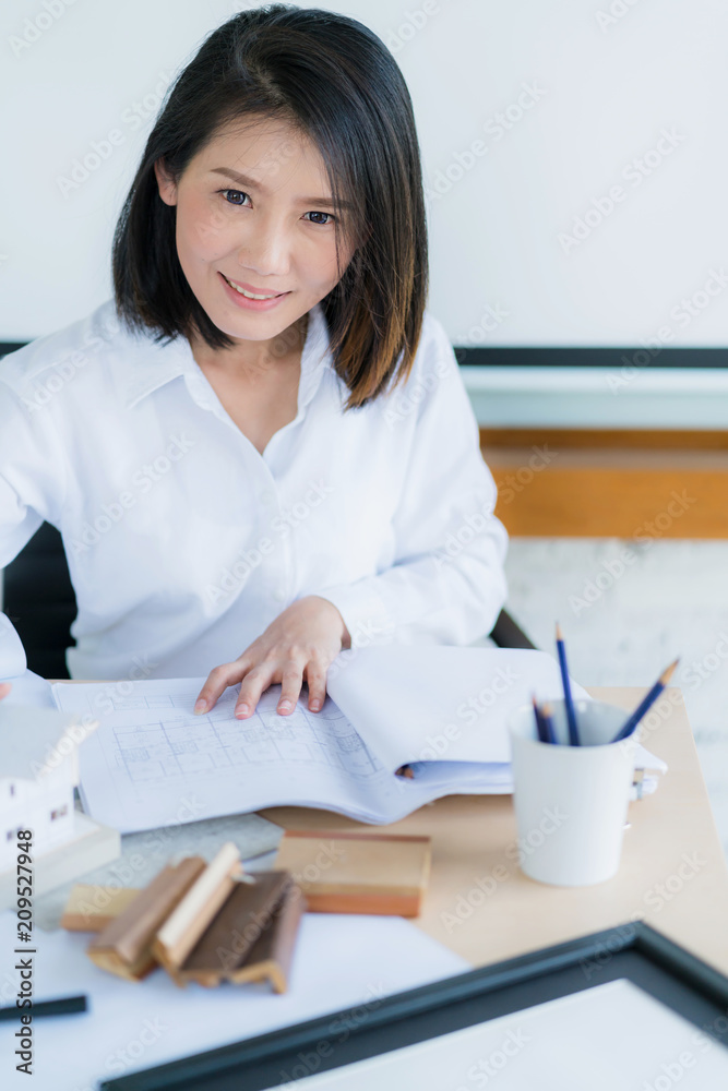 smart and strategist asian manager woman thinking and work in white office background business ideas concept smart and strategist asian manager woman thinking and work in white office background business ideas concept