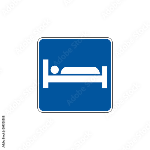 USA traffic road signs. general service sign for lodging. vector illustration