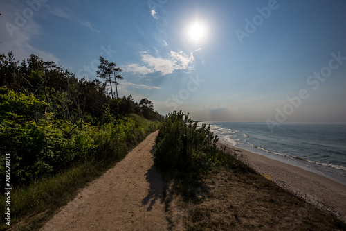 Sunrise over the beach in Jastrzebia Gora