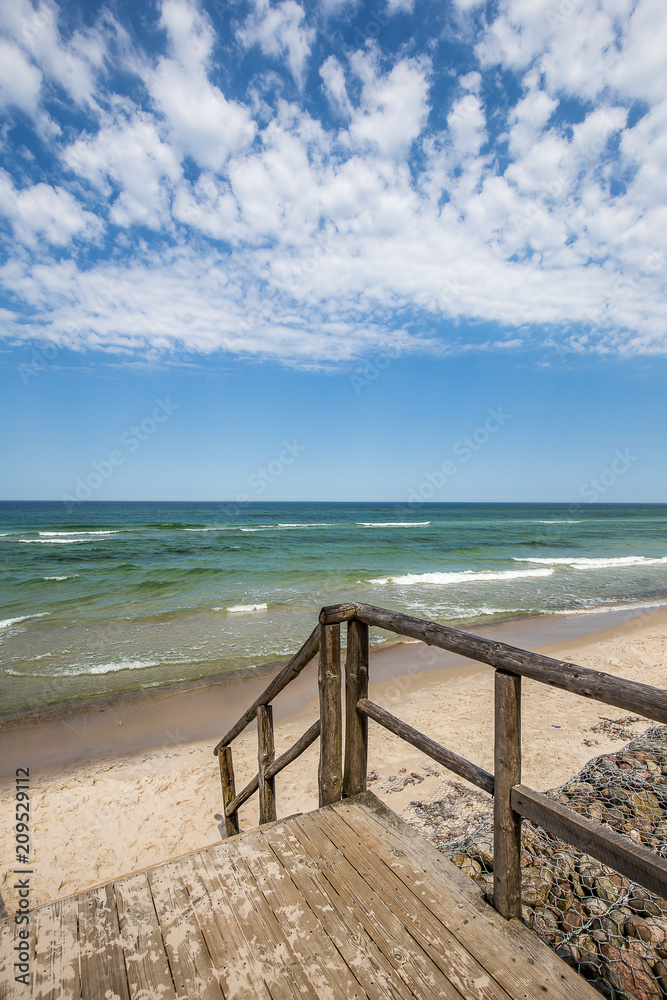 Baltic Sea beach in Jastrzebia Gora. Summer time in north Poland