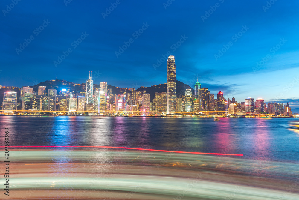 Obraz premium Hong Kong city night