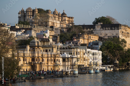 Udaipur Pichola lake and palace view in Rajastan, India
