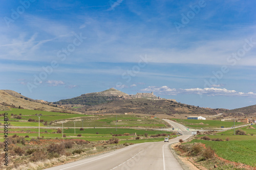 Road leading to Atienza in Castilla-La Mancha, Spain
