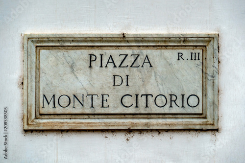 piazza di montecitorio rome street sign photo