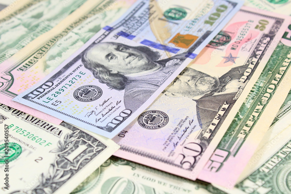 Background of dollar bills close-up. Close-up. Background. Texture. Background of dollar bills close-up. Close-up. Background. Texture.