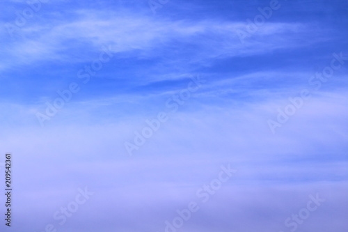 Beautiful blue sky with clouds. January, 2018. Background.
