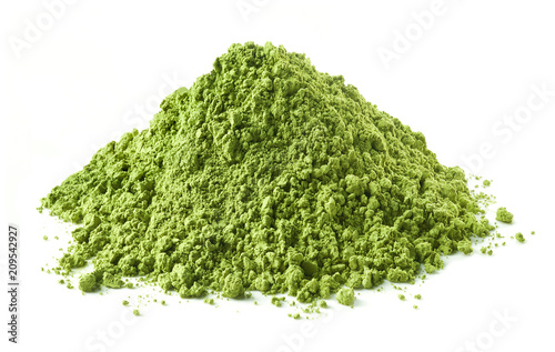Heap of green matcha tea powder
