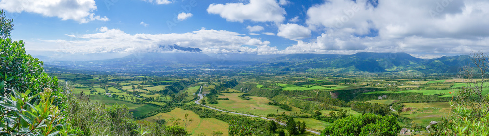 Panorama of Cotacachi volcano in Ecuador, South America