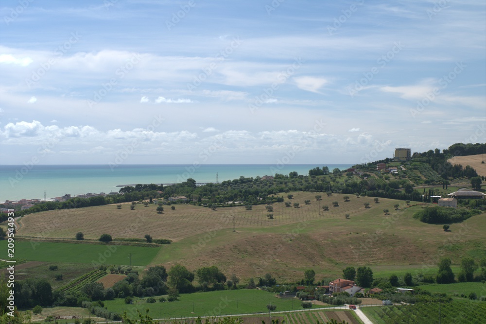 Italy,Adriatic sea,landscape,hills,horizon,sea,sky,cloud,field,view,panorama